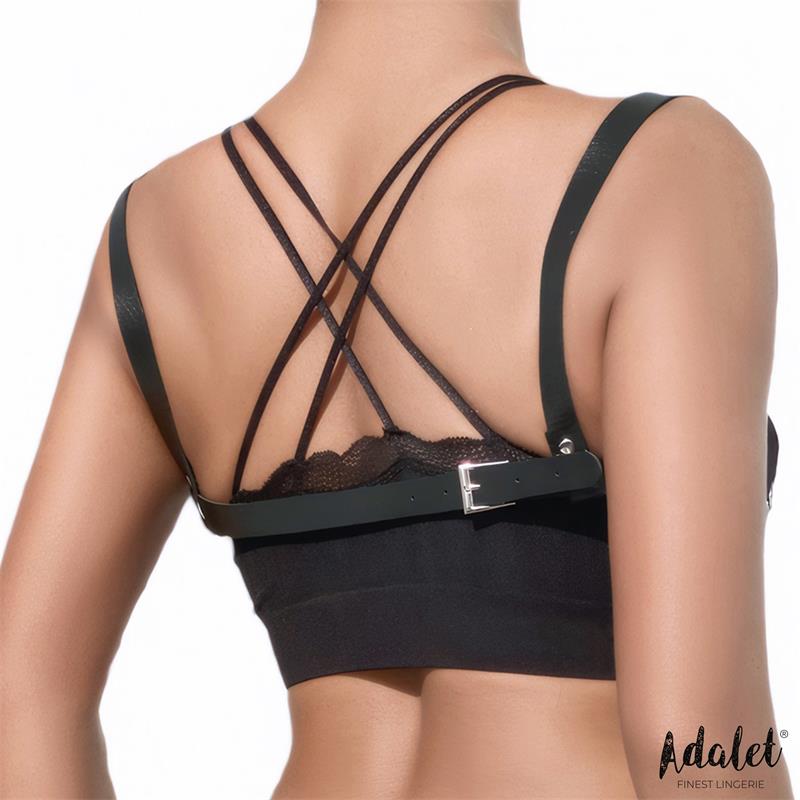 Karina Top Cuero Vegano con Cadenas Talla unica