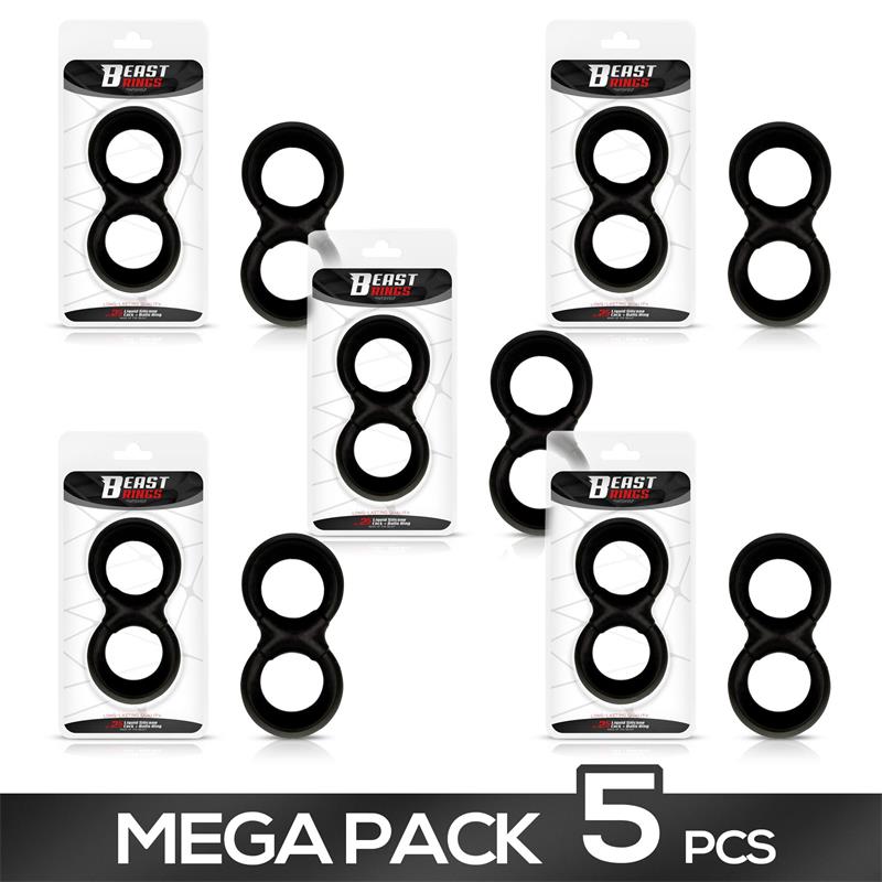 Pack de 5 Anillo para el Pene y Testiculos Silicona Liquida 25 mm