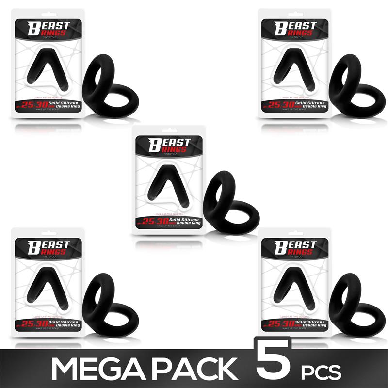 Pack 5 Anillo para el Pene Silicona Solida 25 3 cm