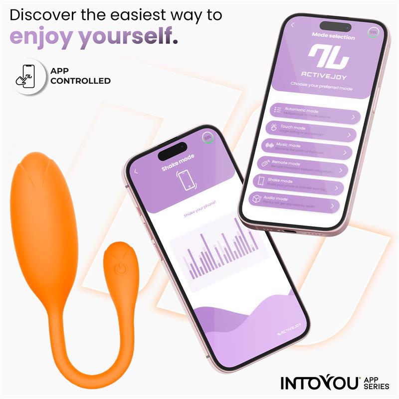 Logan Huevo Vibrador con APP Silicona Unibody Naranja