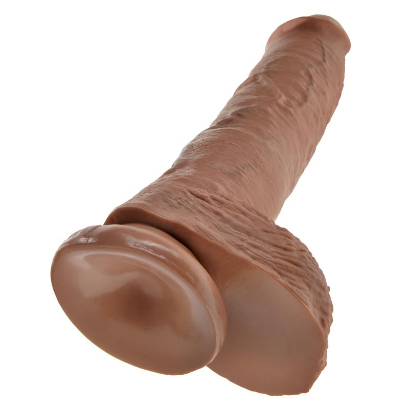 Dildo Reaslista con Testiculos 10 Bronceado
