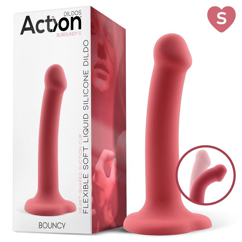 Hüpfdildo Flüssigsilikon Hyperflexibel 6,5 - 16,5 cm Größe S Burgund