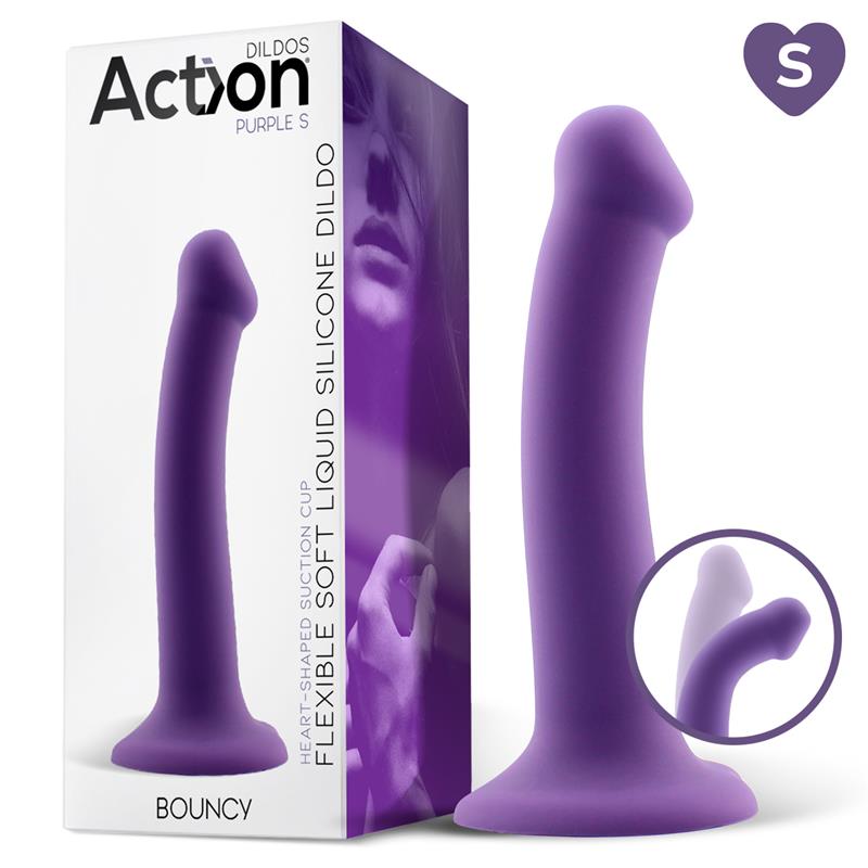 Hüpfdildo Flüssigsilikon Hyperflexibel 6,5 - 16,5 cm Größe S Lila