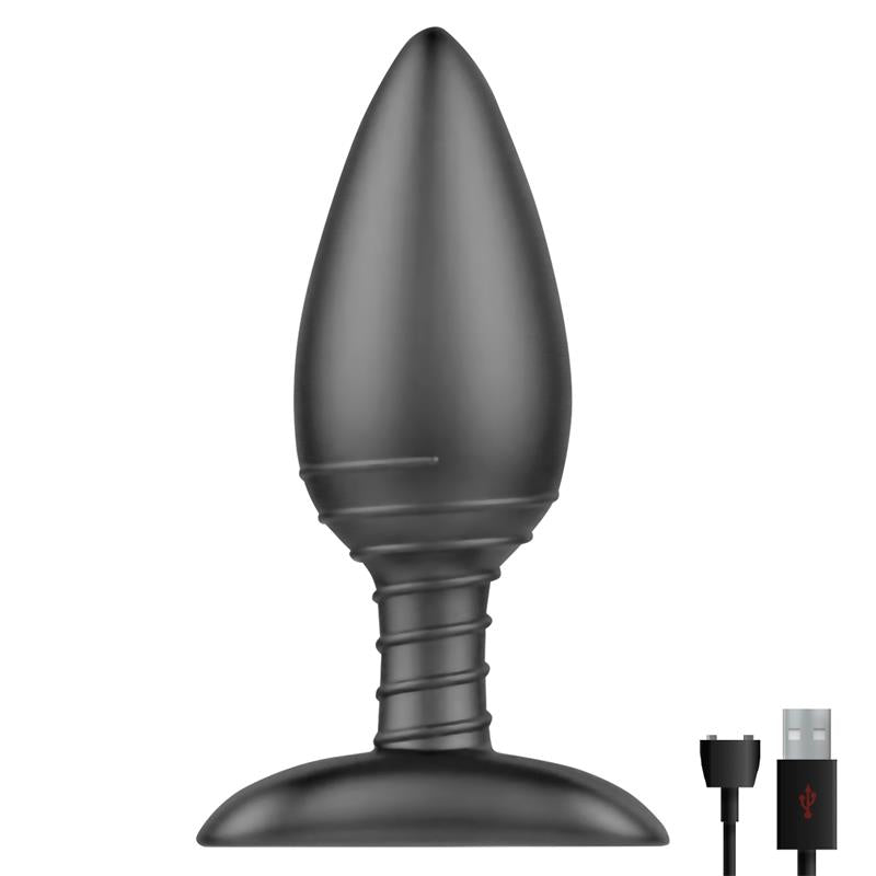 Asher Anal Plug with Remote Control USB Magnetic Black