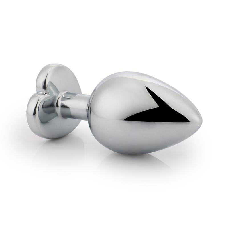 Anal Plug with Blue Sapphire Heart Jewel Size L