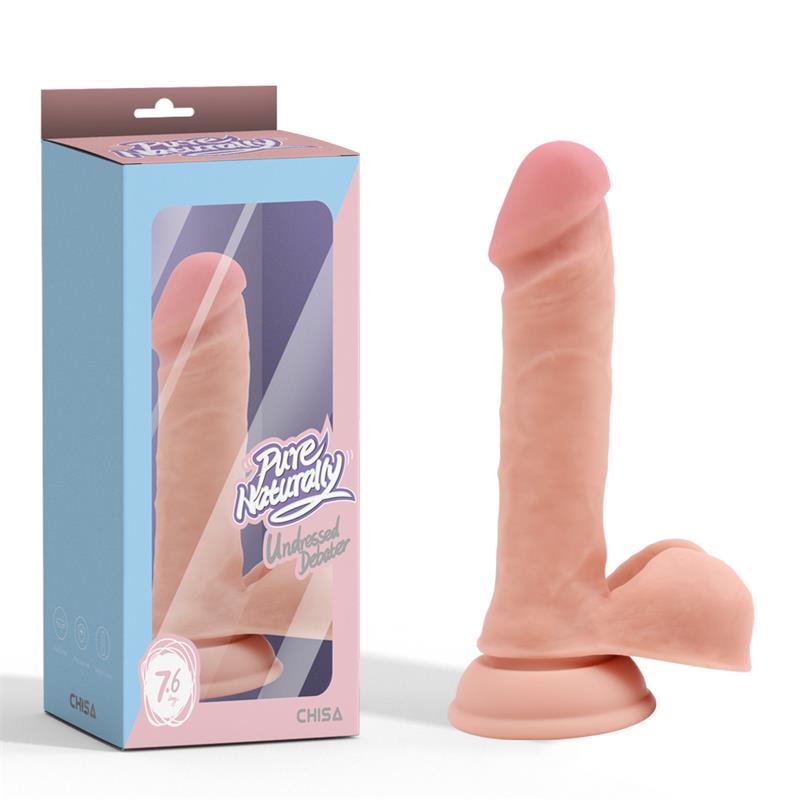 Undressed Debater Dildo, realistisches Flüssigsilikon, doppelte Dichte, 19,2 cm