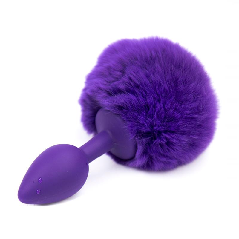 Lila Pompom Anal Plug Größe S