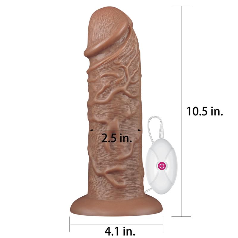 Dildo King 10.5 con Vibración Chubby Marrón
