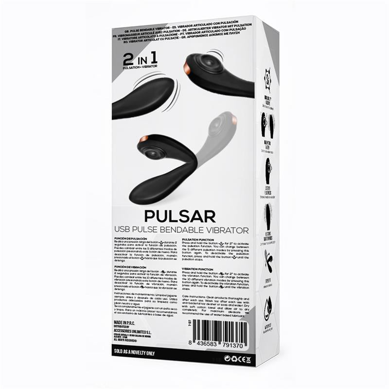 Pulsar Vibrator mit Pulsation und Gelenkskelett Silikon USB