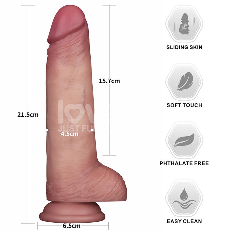 Sliding PRO II Dildo Piel Deslizante Retractil Dual layer 85
