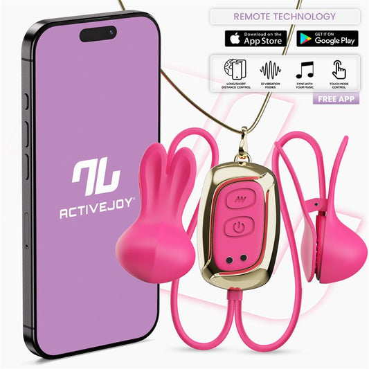 Tickly Pinzas para Pezones con Vibracion Control y Collar con APP