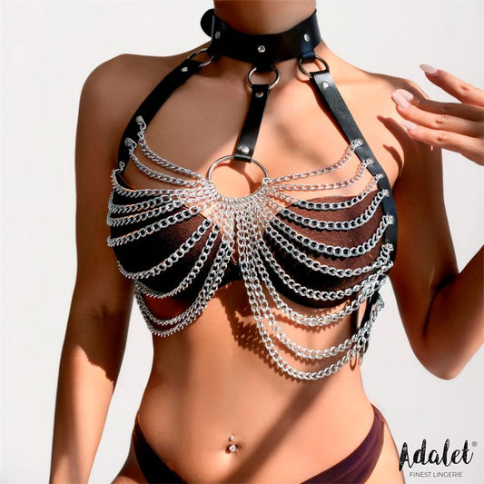 Samara Arnes de Pecho con Cadenas Cuero Vegano Tall unica