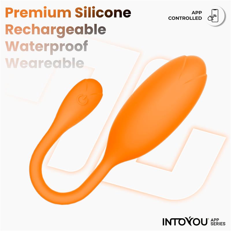 Logan Huevo Vibrador con APP Silicona Unibody Naranja