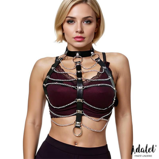 Hilda Arnes de Pecho con Cadenas Cuero Vegano Talla unica