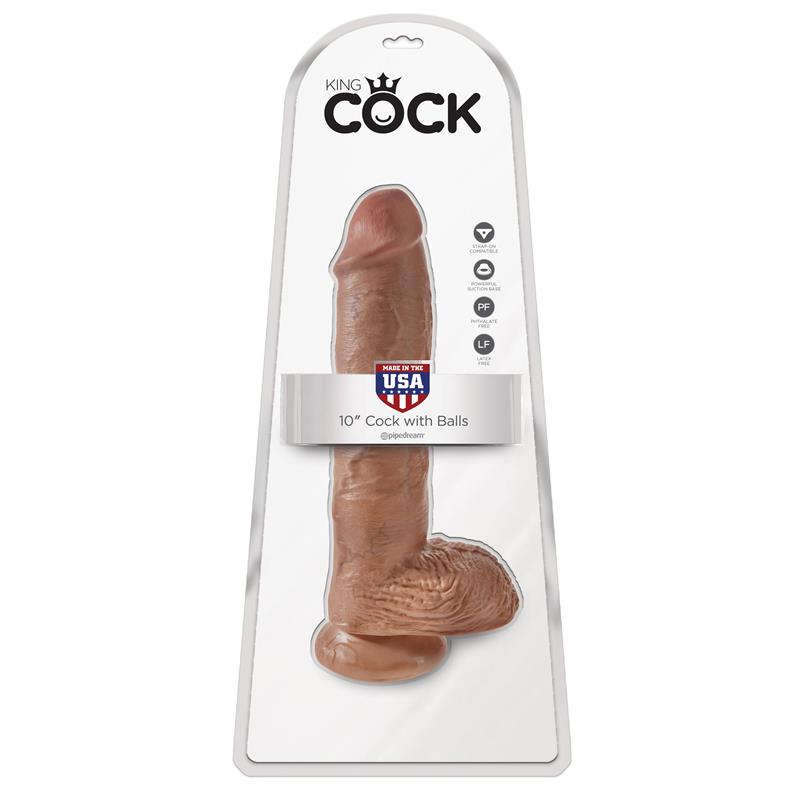 Dildo Reaslista con Testiculos 10 Bronceado