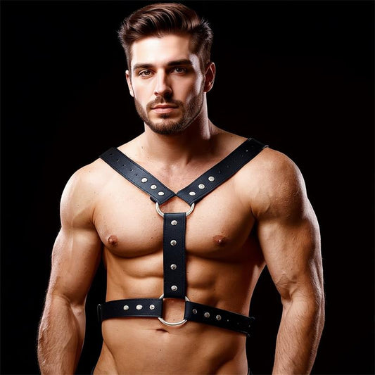 Fabrio Arnes Masculino para Bondage Cuero Vegano