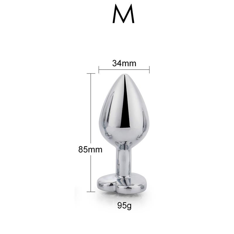 Anal Plug with White Heart Jewel Size M