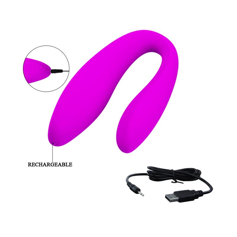 Rosafarbener Paarstimulator mit Fernbedienung