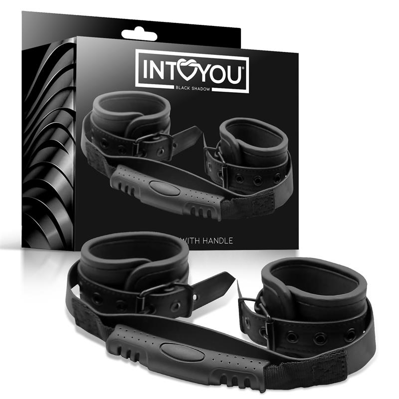 Vegan Leather Handcuffs with Handle
