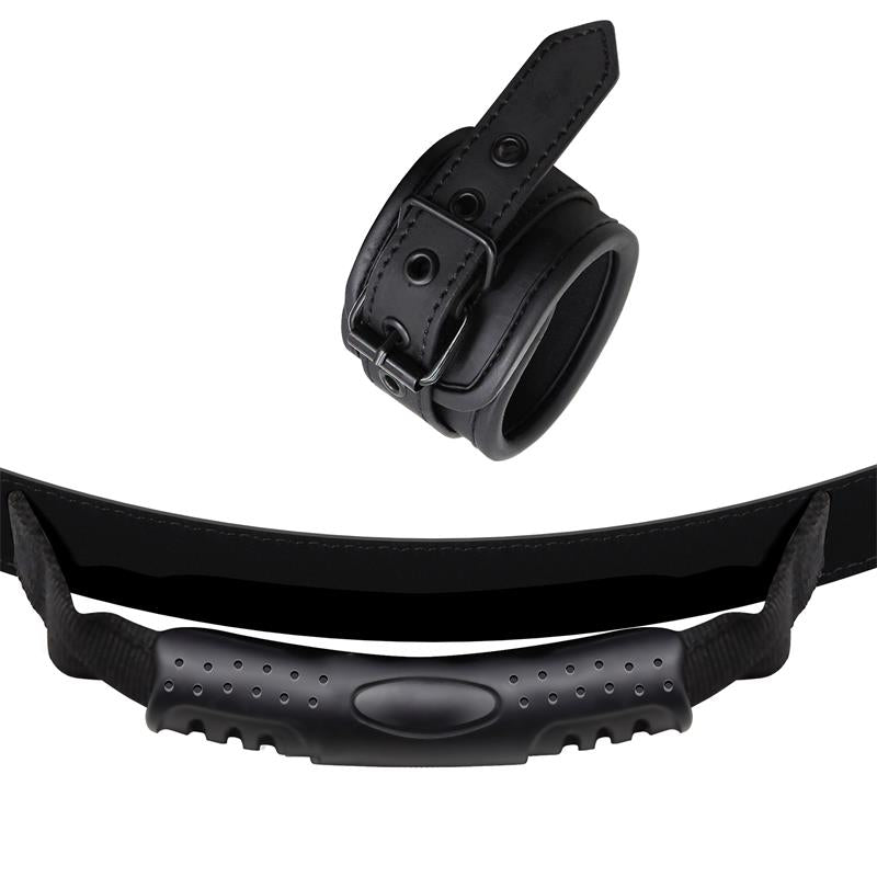 Vegan Leather Handcuffs with Handle