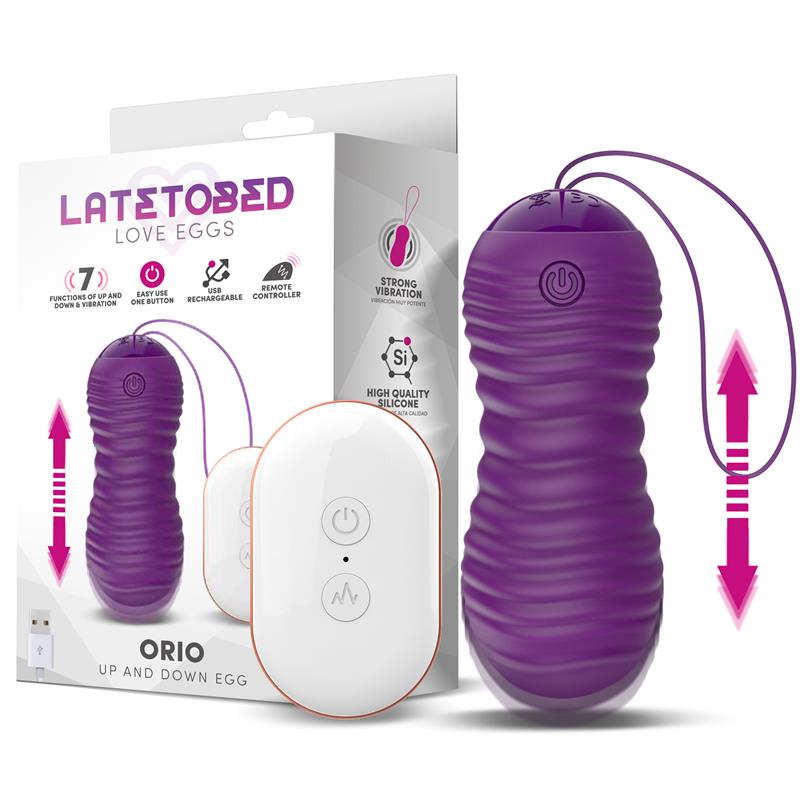 Orio Vibrierendes Ei mit teleskopischer Auf- und Abbewegung und Fernbedienung, Lila