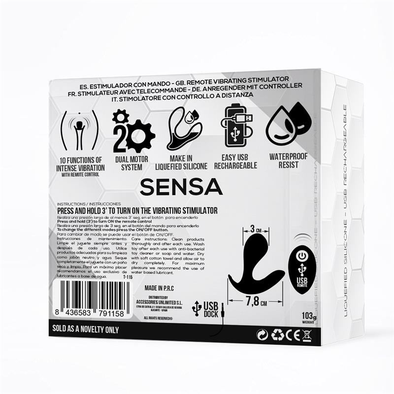 Sensa Fernbedienungsstimulator USB Flüssigsilikon Schwarz